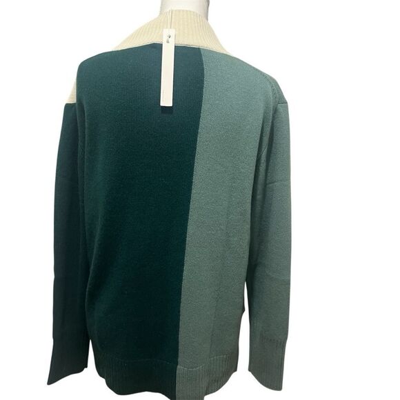 NWT Revolve One Grey Day Cashmere color block turtleneck size small oversized - Picture 3 of 10